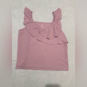 Nine West Pink Ruffled Sleeveless Tank Top